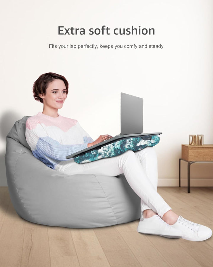 Schossschreibtisch – Laptop-Schreibtisch mit Kissen für Bett, Couch oder Boden, passend für Laptops