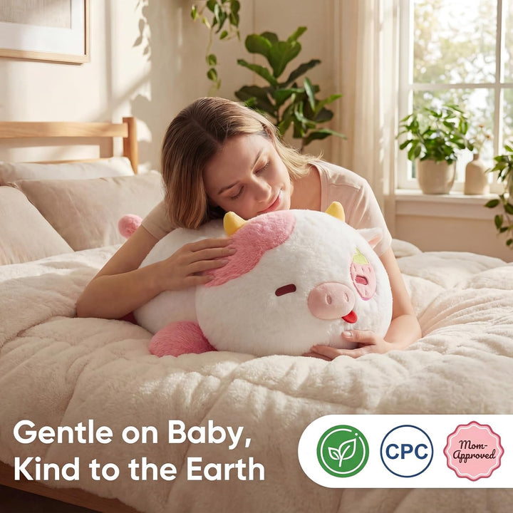 Mewaii Weighted Plüsch Erdbeer Kuh Kuscheltier 58cm,1.8kg (4.0 lbs) Kawaii Plüschtiere für Kinder,Ko