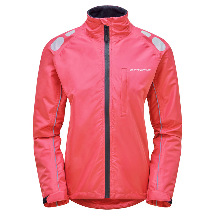 Damen Radsportjacke wasserdicht atmungsaktiv High-Vis - Gelb - Night Eagle, Rosa