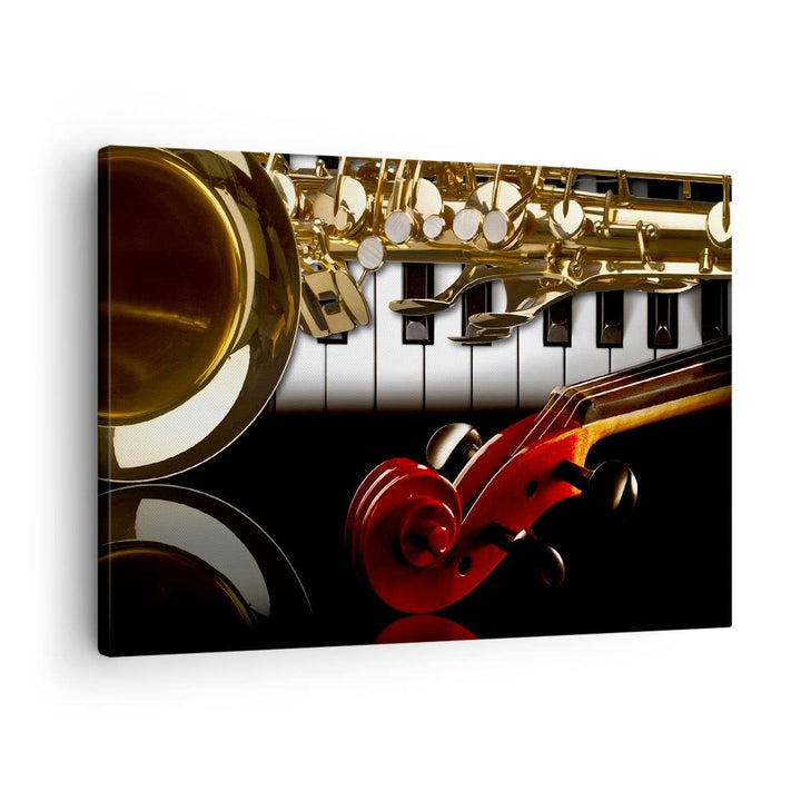 Bilder auf Leinwand Klaviertasten Musik Instrumente Leinwandbild 70x50cm Wandbilder Dekoration Wohnz