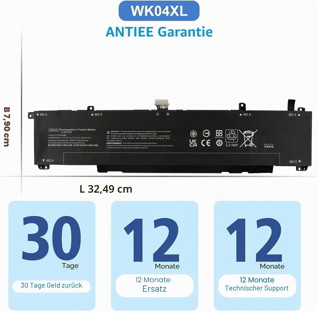ANTIEE WK04XL Akku für HP Omen 16-b 16-c Victus 16-e 16-d 15-f Series HP Victus 16-D0001UR 16-D0023D