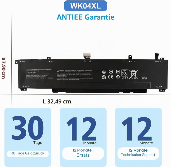 ANTIEE WK04XL Akku für HP Omen 16-b 16-c Victus 16-e 16-d 15-f Series HP Victus 16-D0001UR 16-D0023D