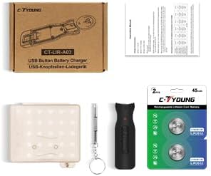 Lir2032 Münzenbatterielader mit 2 Stück aufladbaren 3,6 V 2032 Knopfbatterien für aufladbare 2032 16