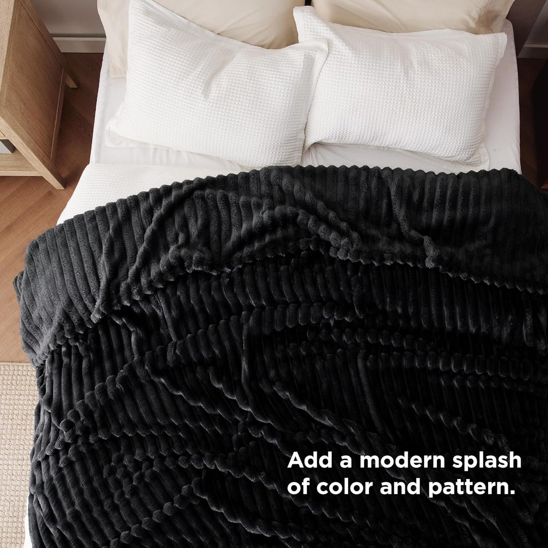 BEDSURE Kuscheldecke für Zimmer Deko - Wolldecke & Fleecedecke, Sofadecke, Weiche Warme Grobe Kordde