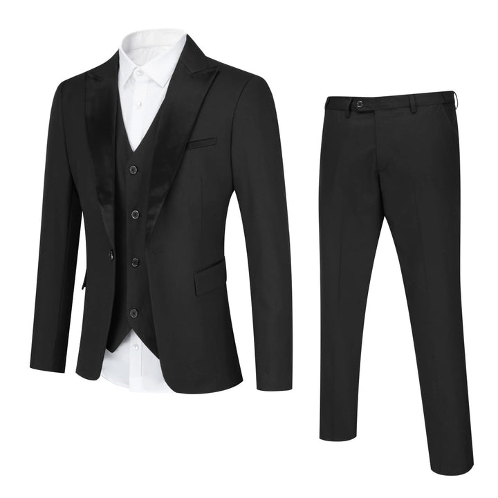 YOUTHUP Anzug Herren Regular Fit 3 Teilig Anzüge Peak Lapel Morden Herrenanzug Business Hochzeit Smo