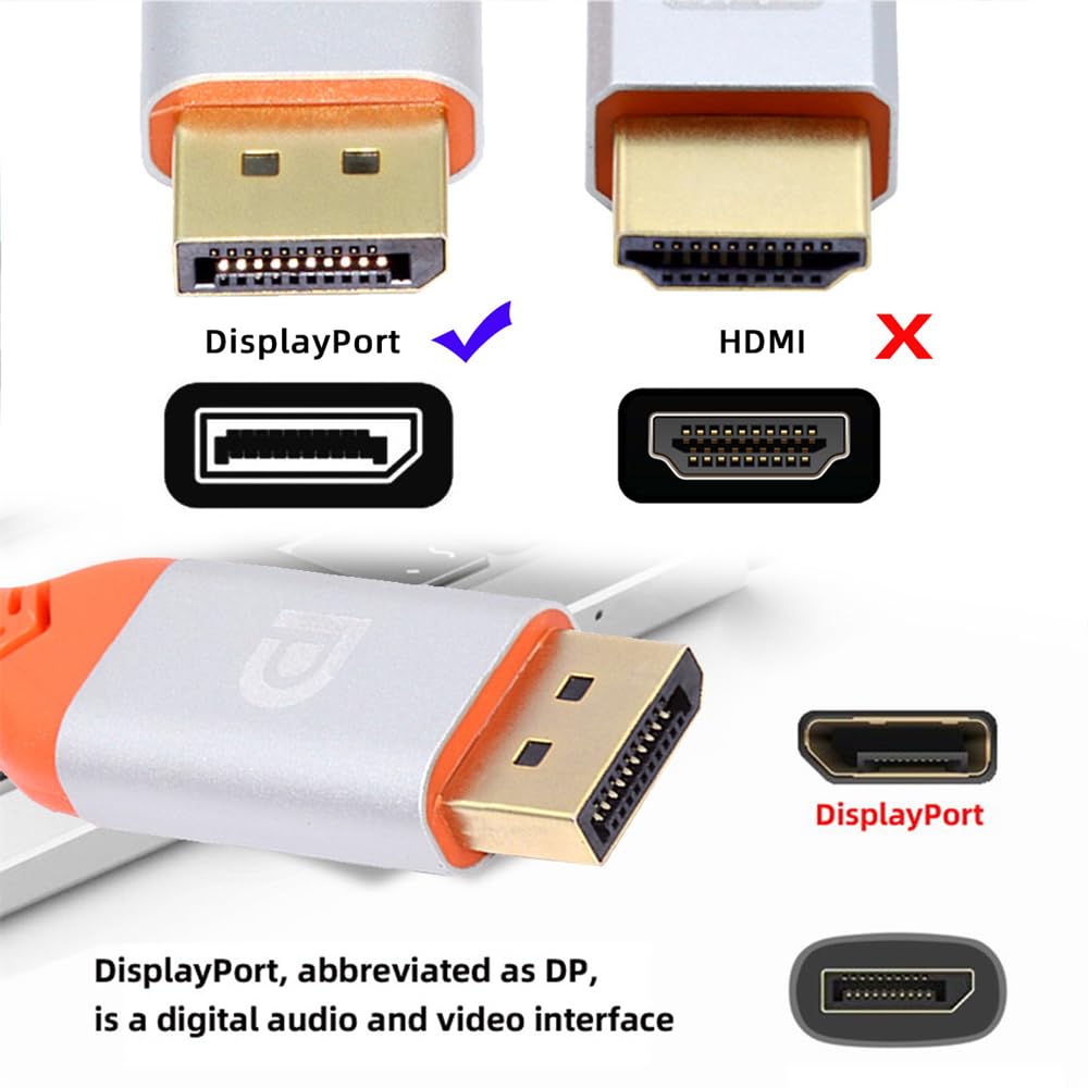 xiwai DP Displayport auf DP 4K Stecker auf Stecker High Flex Ultra Soft Monitorkabel Hyper Super Fle