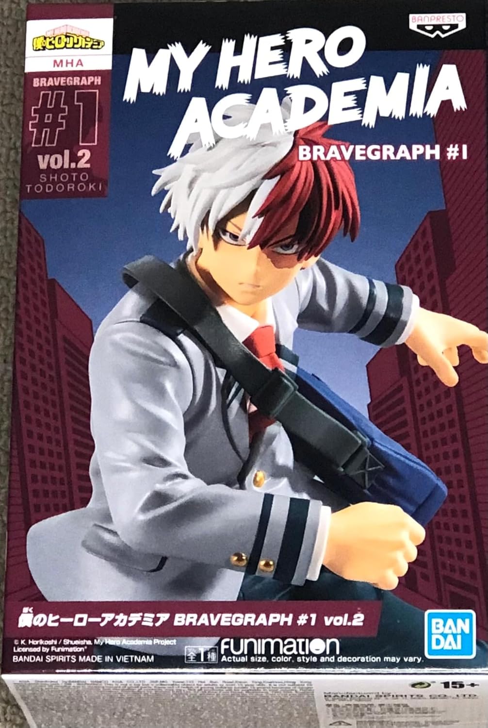Banpresto My Hero Academia Shoto Todoroki Figur Bravegraf, 14 cm