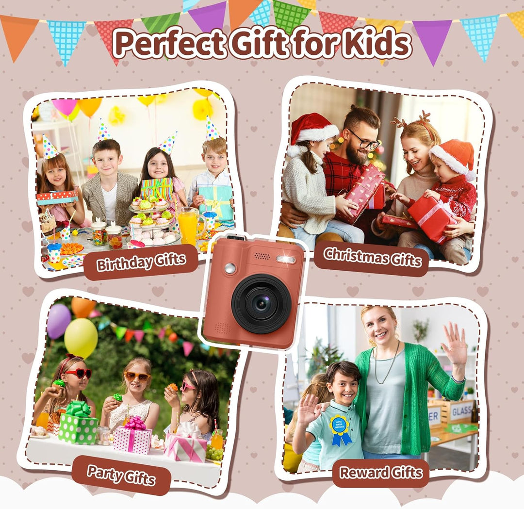 Gofunly Sofortbildkamera Kinder, 1080P HD Kinderkamera Sofortbildkamera mit 32GB Karte & DruckerPapi