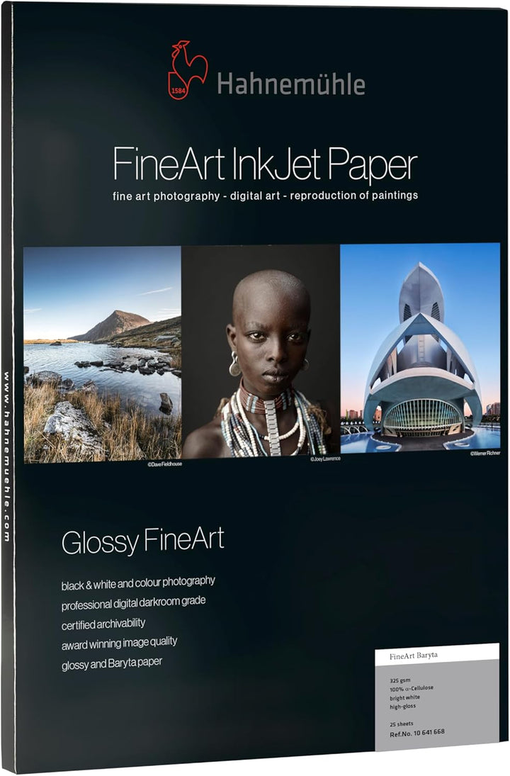 Hahnemühle 10641671 Digital FineArt Baryta Papier, 325 g/m², DIN A4, 210 x 297 mm, hellweiss, 210 x