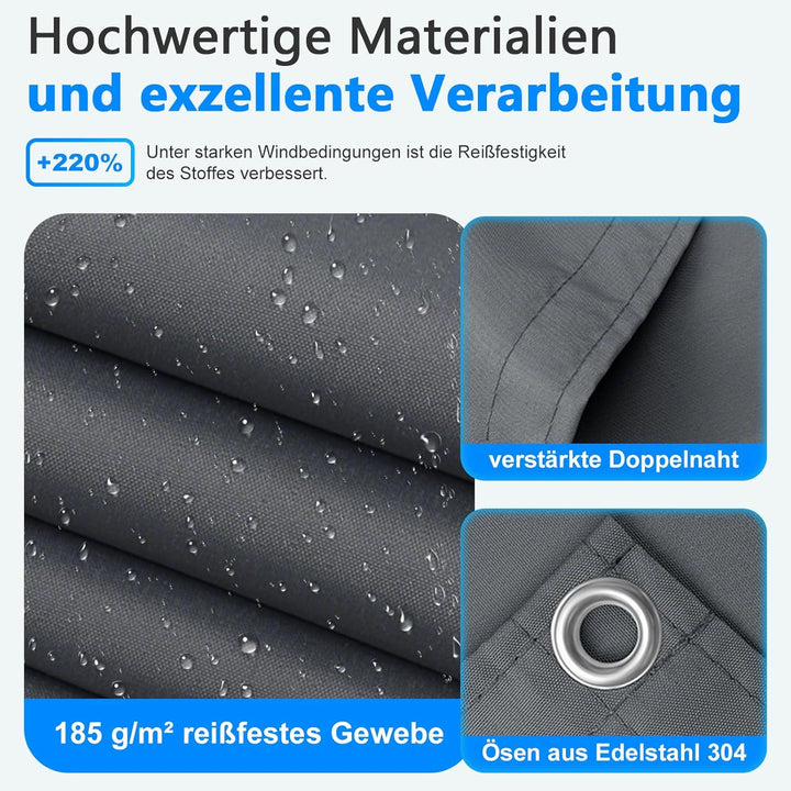 Sonnensegel Rechteckig, Terrassen Windschutz mit Seil, Sonnensegel Wasserdicht mit ösen, Sonnenschut