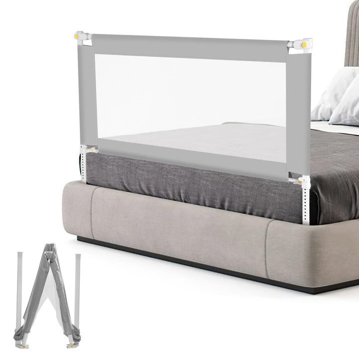 Fiqops Bettgitter Rausfallschutz Klappbar 150cm,Bettschutzgitter faltbar Kinderbettgitter Reise,Nage