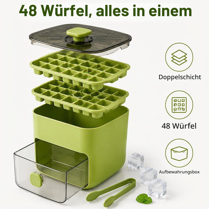 Klein Eiswürfelmaschine, Ice Cube Maker, 48 Stück Eiswürfel, einfaches Drücken, um das Eis zu lösen,