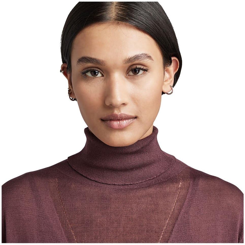 G-Star Damen Core Roll Neck Knitted Sweater XS Violett (Vineyard Wine D21961-d166-d303), XS Violett