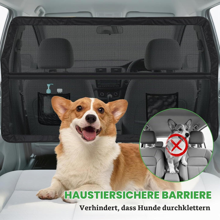 LIROPAU Hundegitter Auto, Hundegitter für Auto Rücksitz &amp; Kofferraum, Fahrzeug Sicherheitsnetz für H