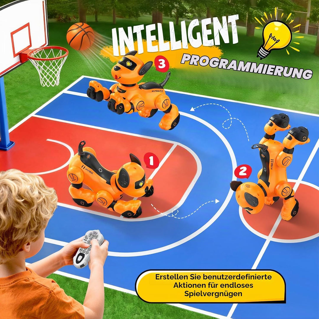 anysun Roboter Hund, Roboterhund Wiederaufladbar, Programmierbares Roboter-Spielzeug mit Follow-Funk