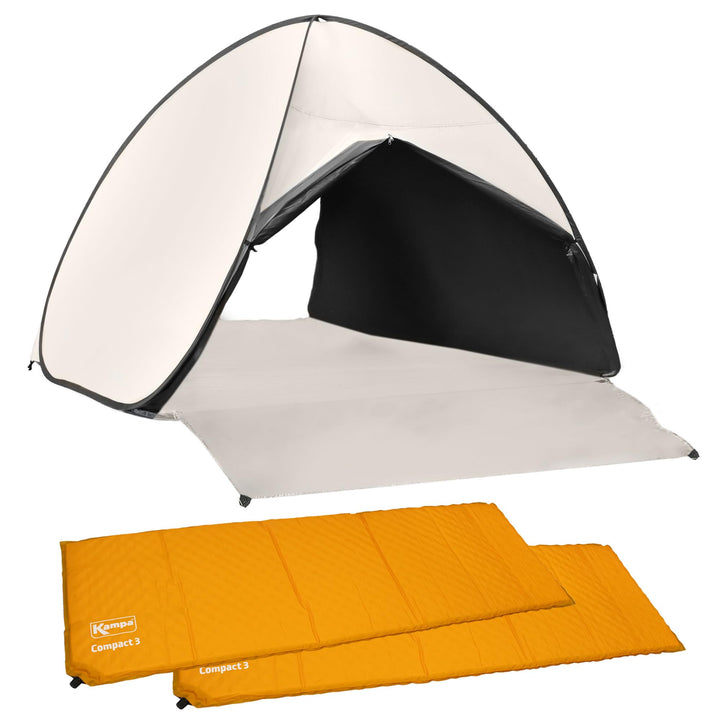 Pop Up Strandmuschel Automatisches Strandzelt – Windfestes Wurfzelt inkl. Heringe & Tragetasche (Bea