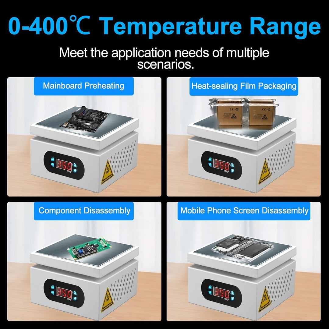 350 W PCB Heizplatte,0-400℃ Lötstation Heizstation mit LED Display,Vorheizen Station für Mikrocomput