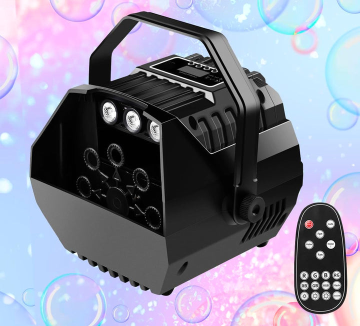 E-Lektron B102 Seifenblasenmaschine RGB LED-Beleuchtung und Fernbedienung für Party, Disco, Kinder-P