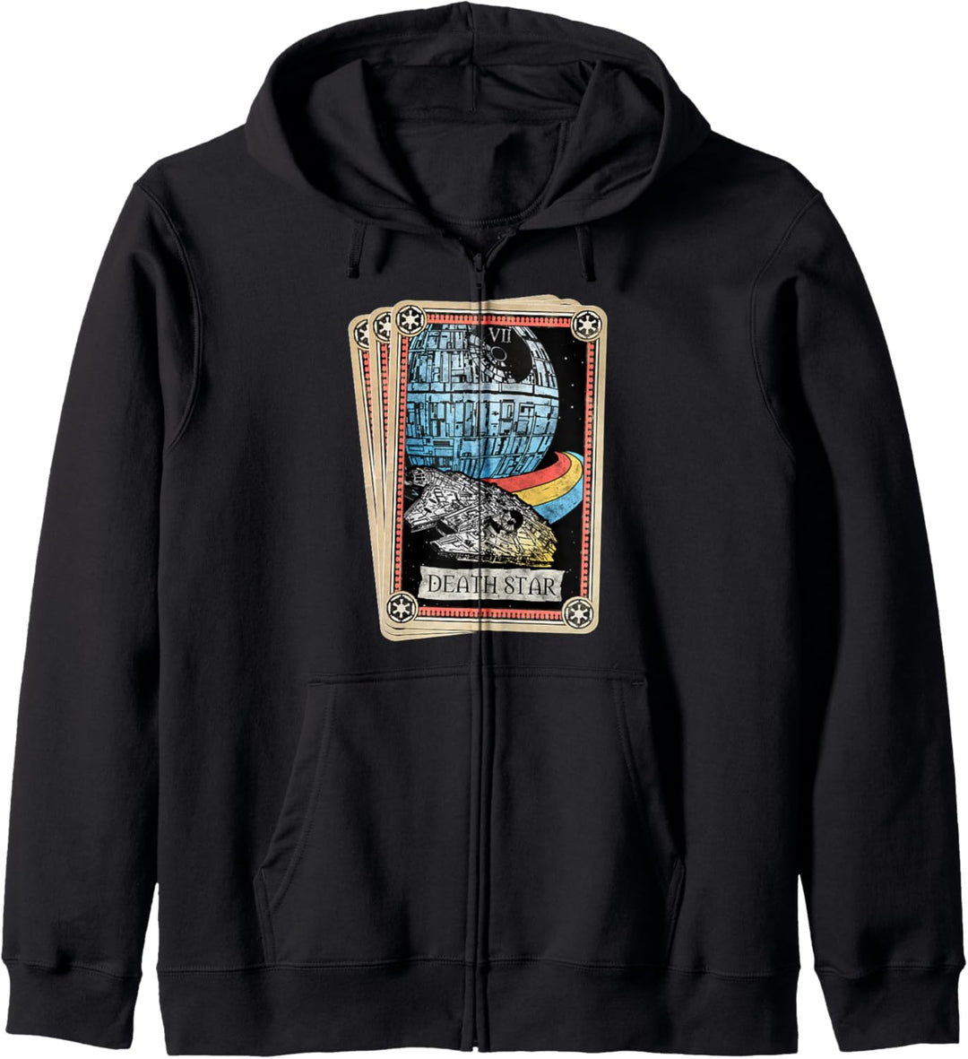 Star Wars Death Star & Millennium Falcon Tarot Card Kapuzenjacke
