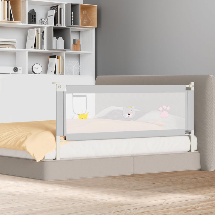 Ikodm Bettgitter 200cm, 70-98 cm Höhenverstellbar, Babybettgitter für Kleinkinder, Rausfallschutz Be