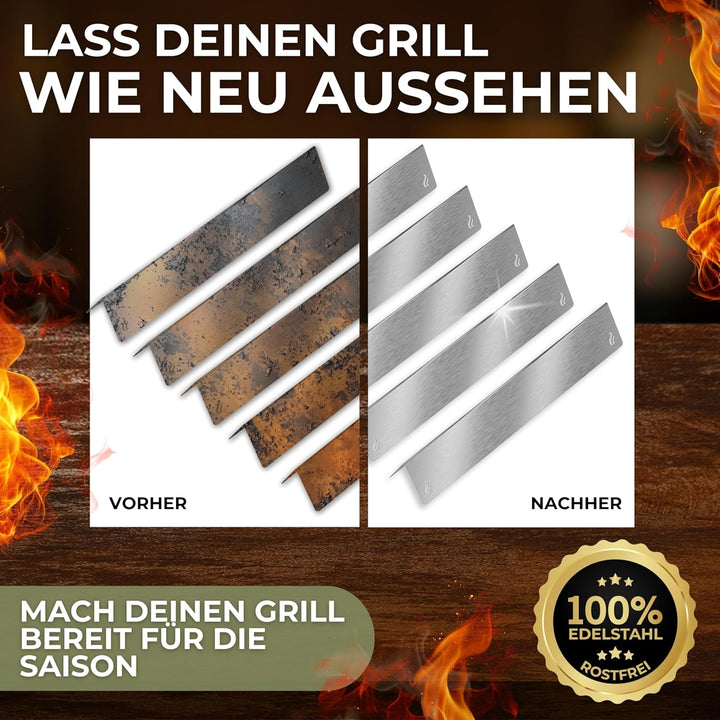 Aromaschienen & Brennerabdeckung für Weber Spirit 310/320/330 ab 2013 | Edelstahl 5er Set – passend