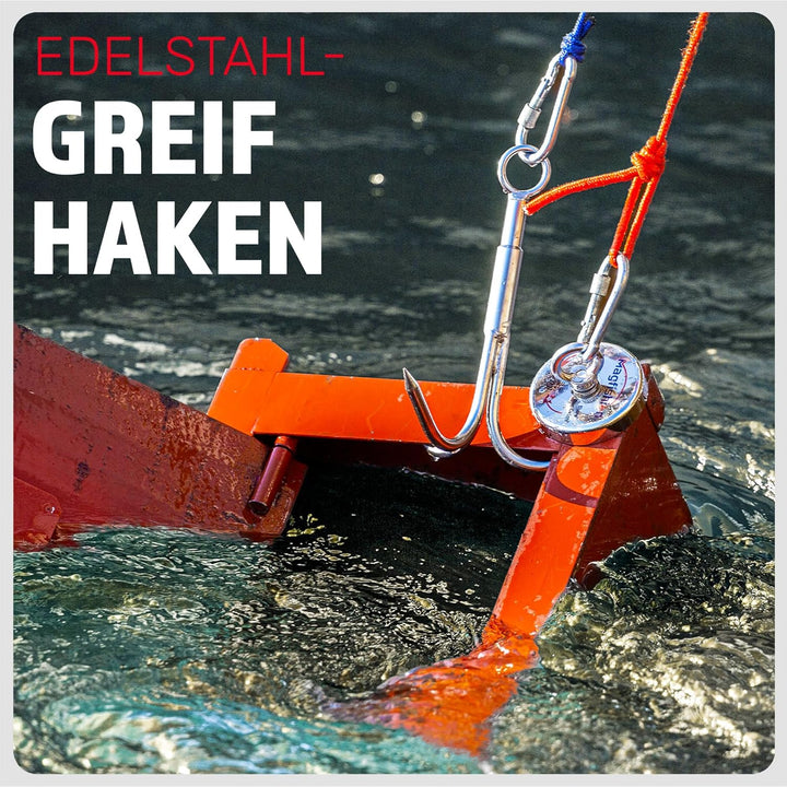 Magfishion - Mega Magnetfischen Set – 400 kg - Ø90mm - Neodym Magnet Mit 2 Seilen – Perfekt zum Magn
