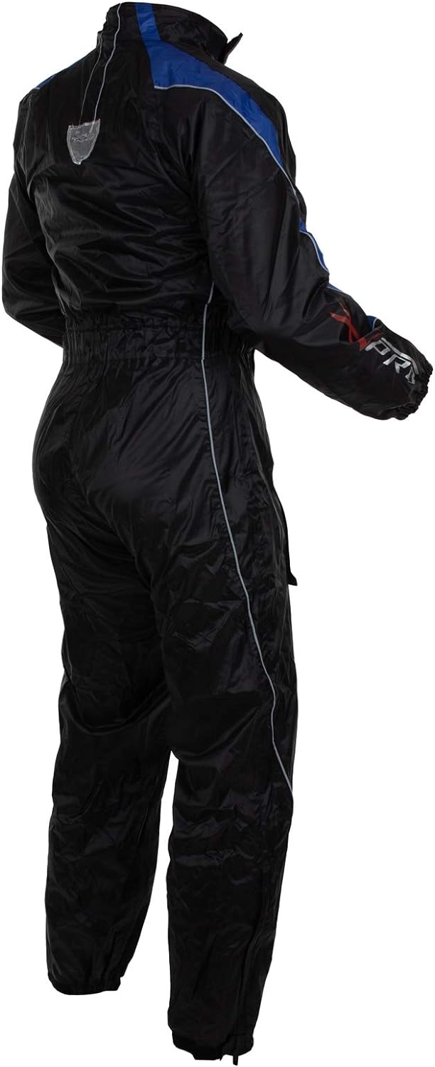 Regenkombi Wasserdicht Motorrad Roller Regenhose Regenjacke Regenanzug Blau L L Blau, L Blau