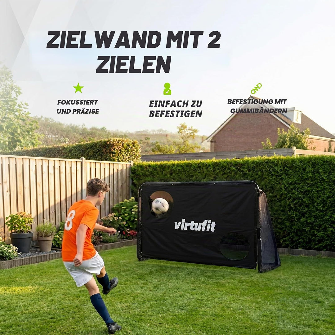VirtuFit Fussballtor Serie – Robuste & Wetterfeste Tore mit Zielwand – Verschiedene Grössen für Kind