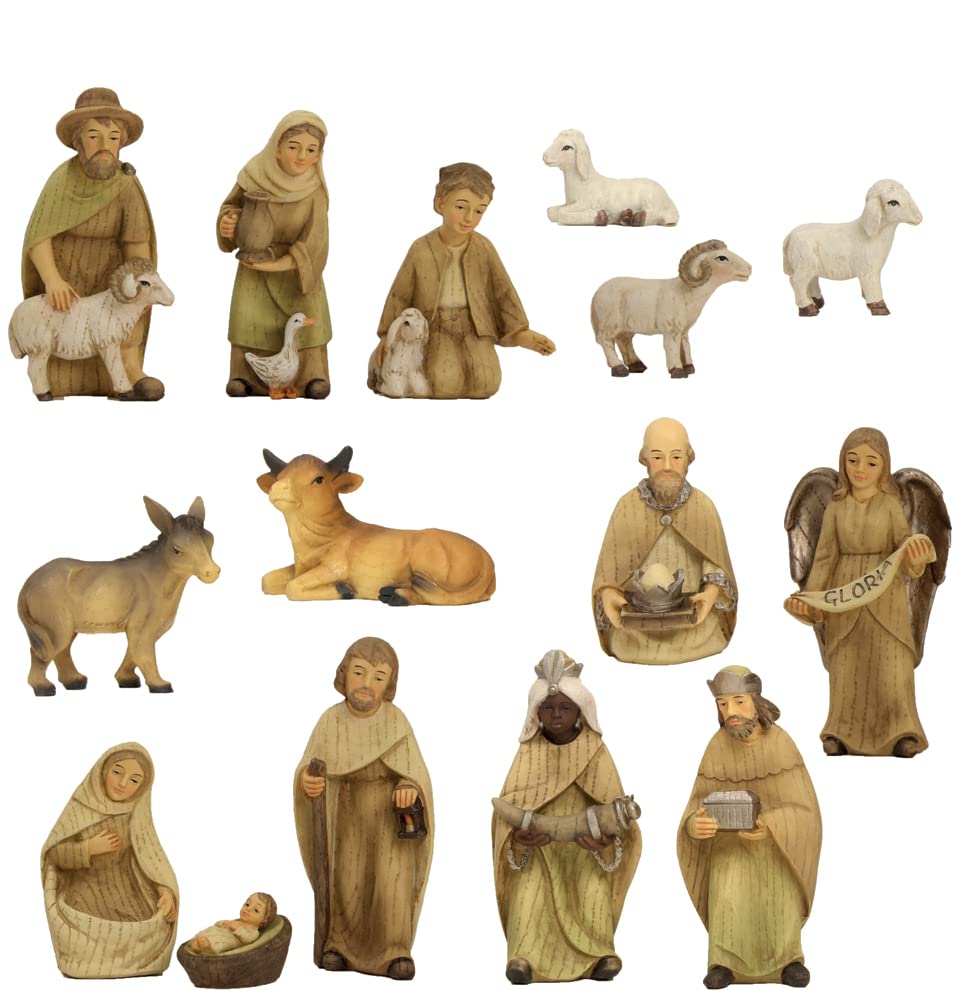 Krippenfiguren modern, gebeizt
