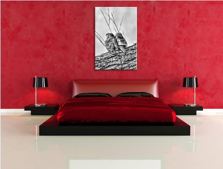 Pixxprint Rosenköpfchenpaar als Leinwandbild/Grösse: 100x70 / Wandbild/Kunstdruck/fertig bespannt, 1