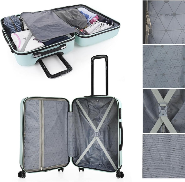 ITACA Tiber Basic, 3er Hartschalen Kofferset Minzgrün, Minzgrün