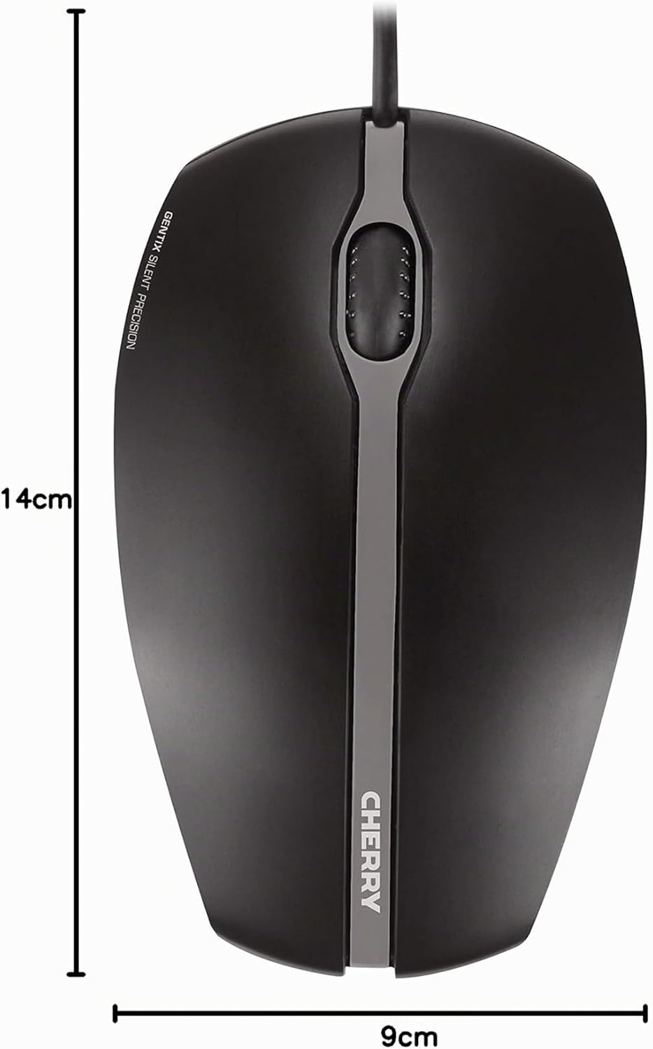 CHERRY GENTIX Silent, kabelgebundene Maus, leise Design-Maus ohne klick, perfekte Ergonomie, präzise