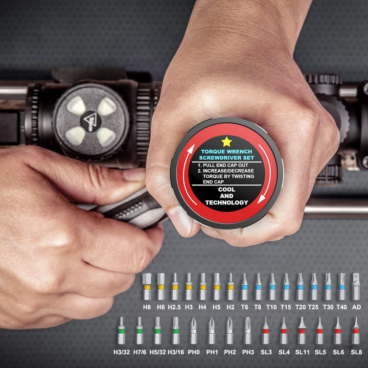 Aurlloct MicroClick Drehmomentschraubendreher 1/4 Zoll, 1-8 Nm Drehmomentschlüssel, Premium Drehmome