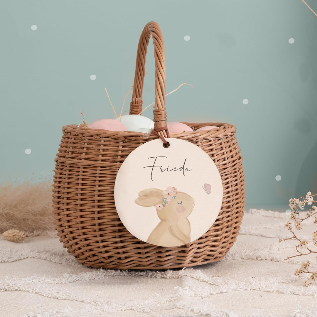 Personalisiertes Osterkörbchen – Weidenkörbchen für Kinder & Babys – Mit süssem Tier-Design – Ostere