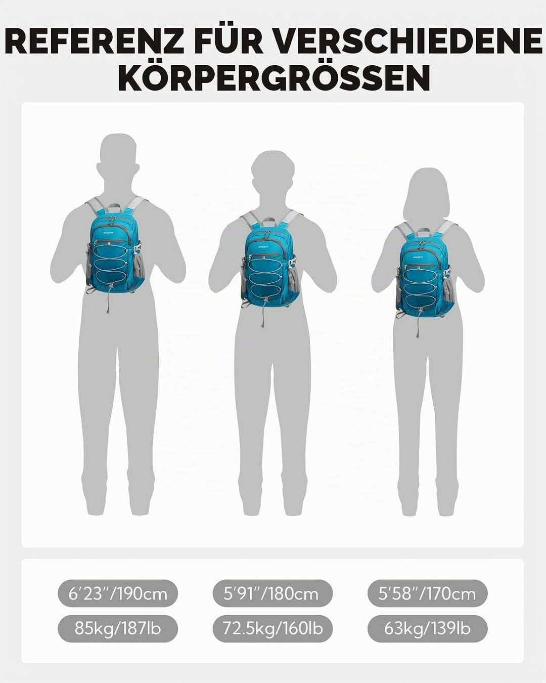 WATERFLY Rucksack Klein Faltbarer Rucksack: 15L Ultraleicht Wanderrucksack Foldable Backpack mit Atm