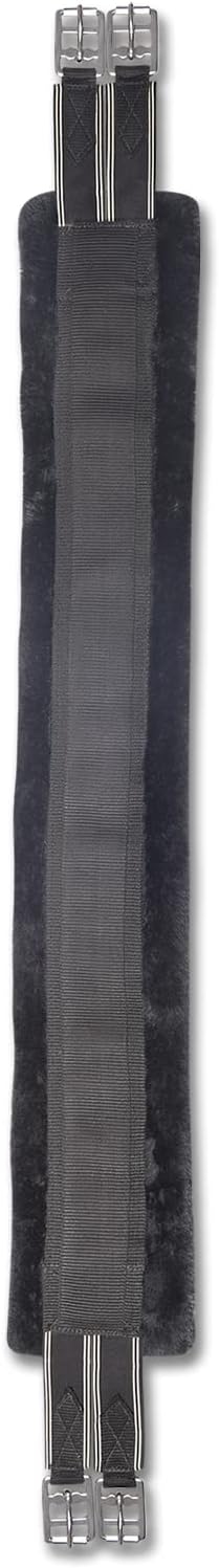 WALDHAUSEN Sattelgurt mit Teddyfell Schwarz Länge 125 cm, Schwarz Länge 125 cm