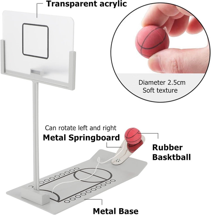 Mini Tisch Basketball, Tischbasketball aus Metall Schreibtisch Spielzeug Zusammenklappbarer Tischkor