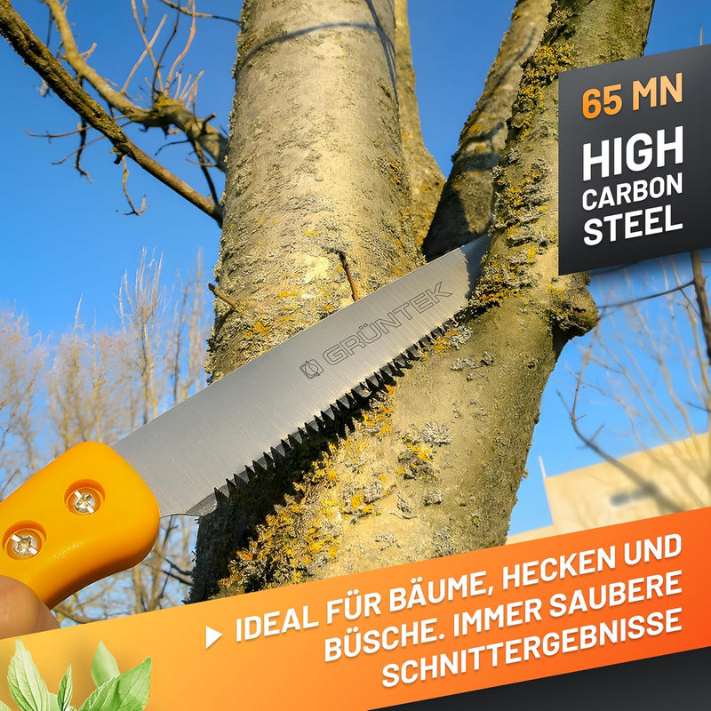 GRÜNTEK Gartensäge BARRAKUDA 300 mm, Baumsäge, Impuls gehärtete aggressive Spezial-Zahnung, Handsäge
