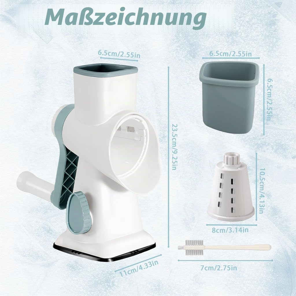 Manueller Eisbrecher, panemy Ice Crusher, Slushie Maker mit Doppelreihigen 45°Winkelklingen, Effizie