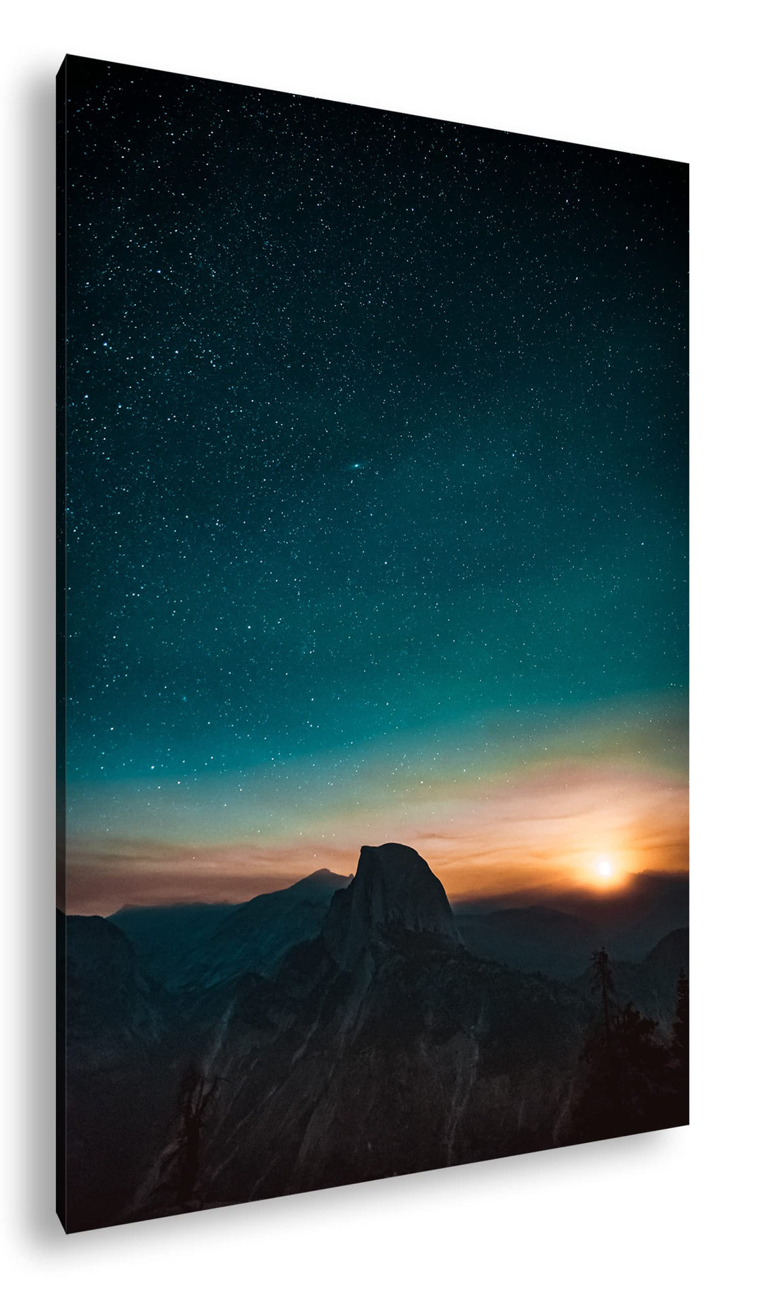 deyoli atemberaubender Sternenhimmel bei Sonnenaufgang Format: 100x70 als Leinwandbild, Motiv fertig