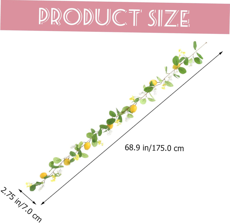 HOMSFOU 3st Simulation Zitronenrattan Zitrone Für Die Tür Hängender Kranz Zitronenblumig Bauernkranz