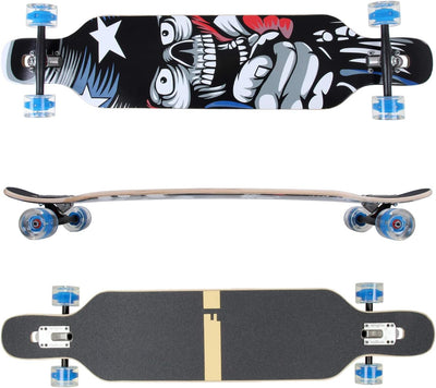 FunTomia Longboard mit 3 Flex Stufen Drop Through Cruiser Komplettboard Mach1 Speed Kugellager T-Too