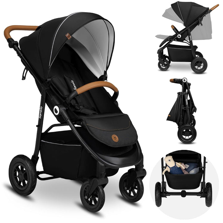 LIONELO Natt Kinderwagen Buggy bis zu 22 kg Verstellbarer Griff und Verstellung der Rückenlehne zur