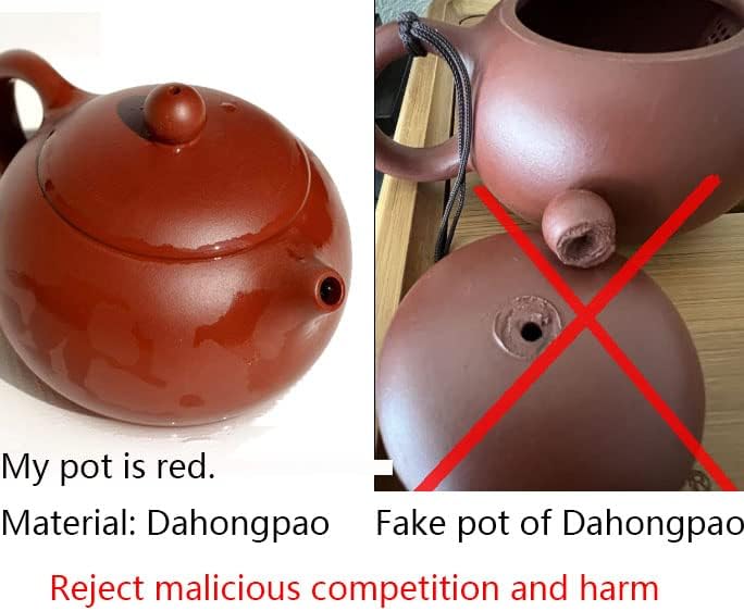 Yxhupot chinesische Yixing-Teekanne, echter DaHongPao Tonrot, Xishi Pots, Kugelfilter (240 ml) 8oz/2