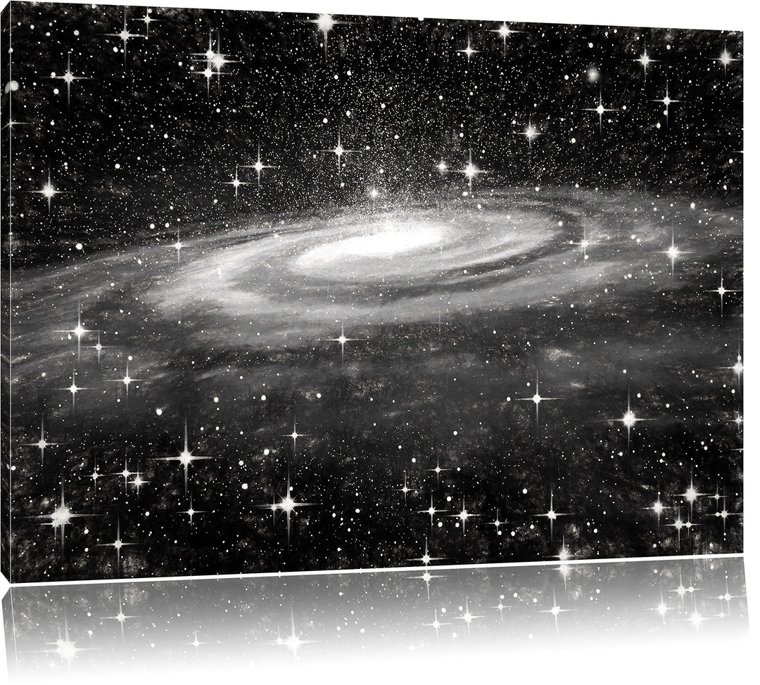 Pixxprint Spiralgalaxie im Weltall als Leinwandbild/Grösse: 100x70 / Wandbild/Kunstdruck/fertig besp