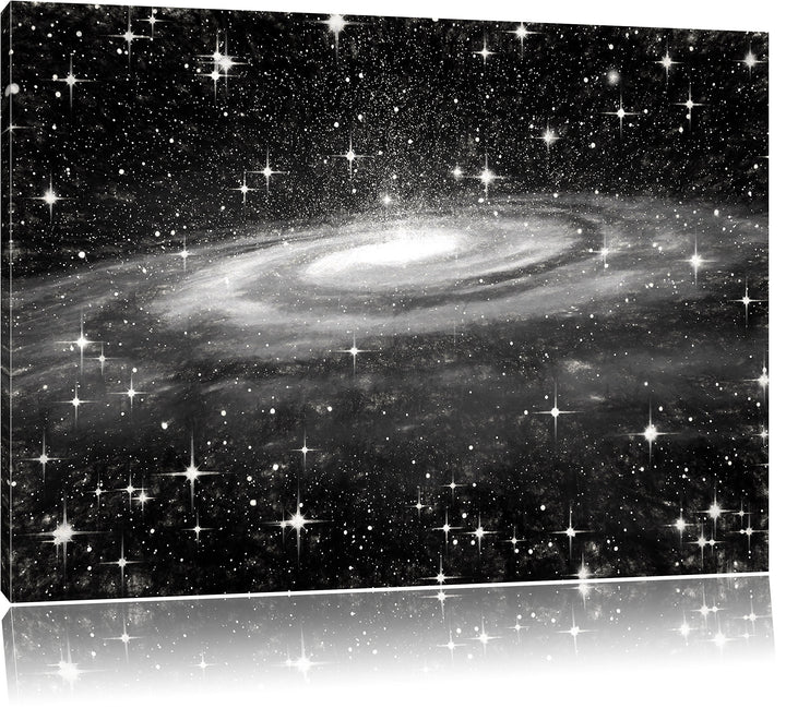 Pixxprint Spiralgalaxie im Weltall als Leinwandbild/Grösse: 100x70 / Wandbild/Kunstdruck/fertig besp