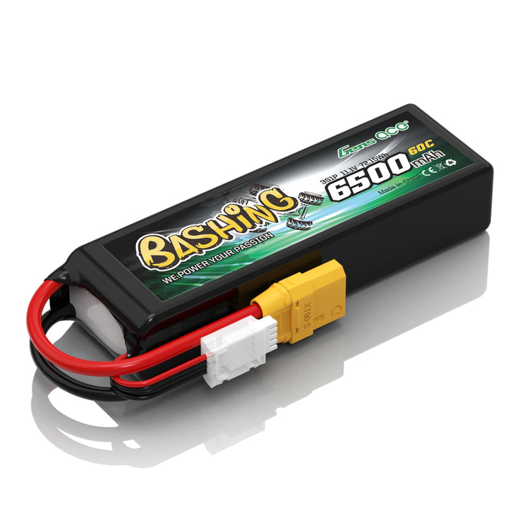 Gens Ace 3S LiPo Akku 6500mAh 11.1V 3S1P 60C Lipo Akku mit XT90 Steck Bashing Batterie für RC Auto,