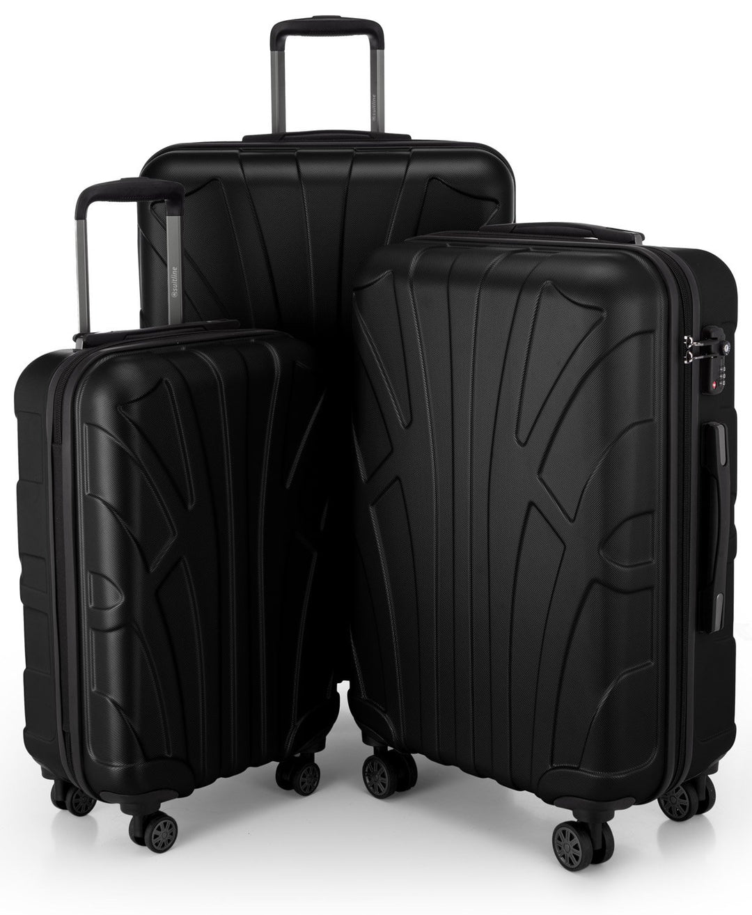 Suitline 3er Koffer-Set Trolley-Set Rollkoffer Hartschalen-Koffer Reisekoffer, TSA, (55 cm, 66 cm, 7