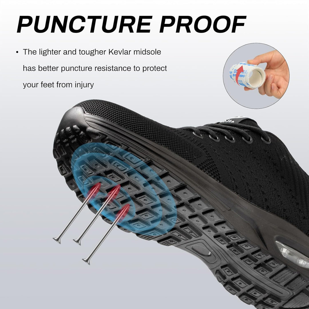 Hitopteu Sicherheitsschuhe Herren Arbeitsschuhe Damen Leicht Sportlich Arbeitsturnschuhe mit Stahlka