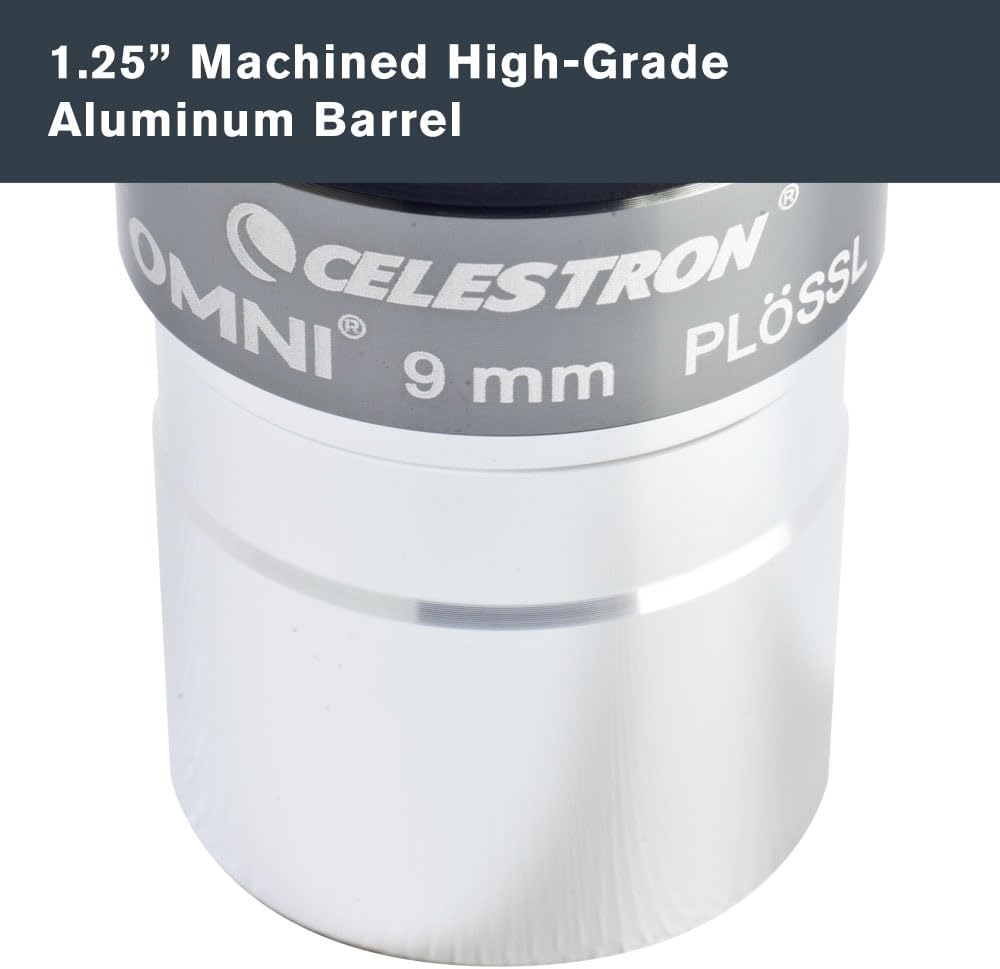 Celestron 93318 1-1/4-9 mm Omni Serie Okular, Schwarz, Silber, 9 mm